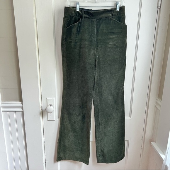 Charles Nolan Olive Green Velvet Pants Size 6 New York Designer Academia Soft - Picture 14 of 15